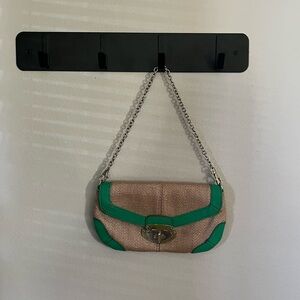 Express Green Rattan Silver Chain Mini Shoulder Bag